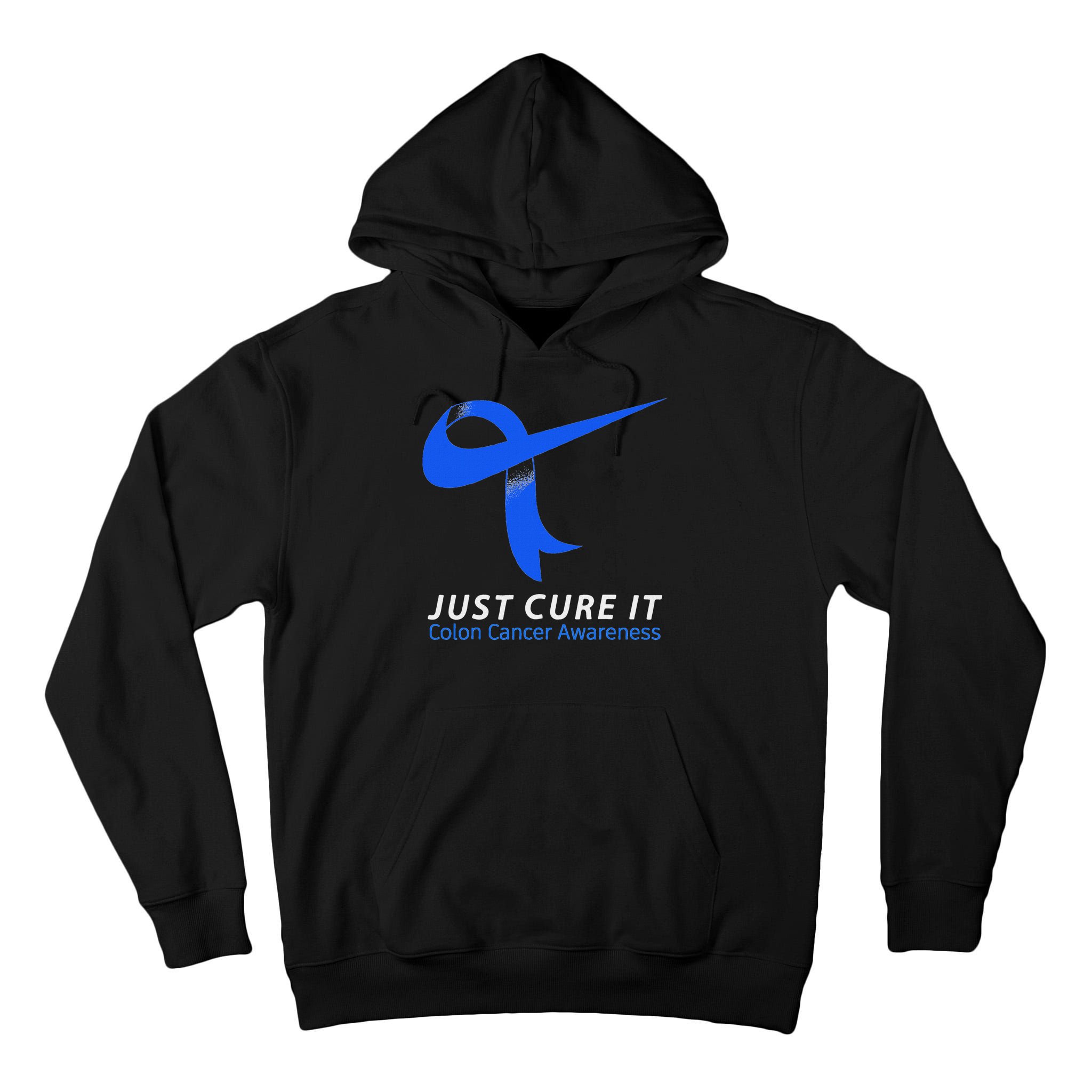 Just Cure It Blue Ribbon Warrior Colon Cancer Awareness Tall Hoodie