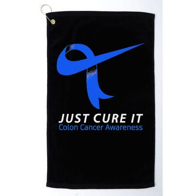 Just Cure It Blue Ribbon Warrior Colon Cancer Awareness Golf Towel