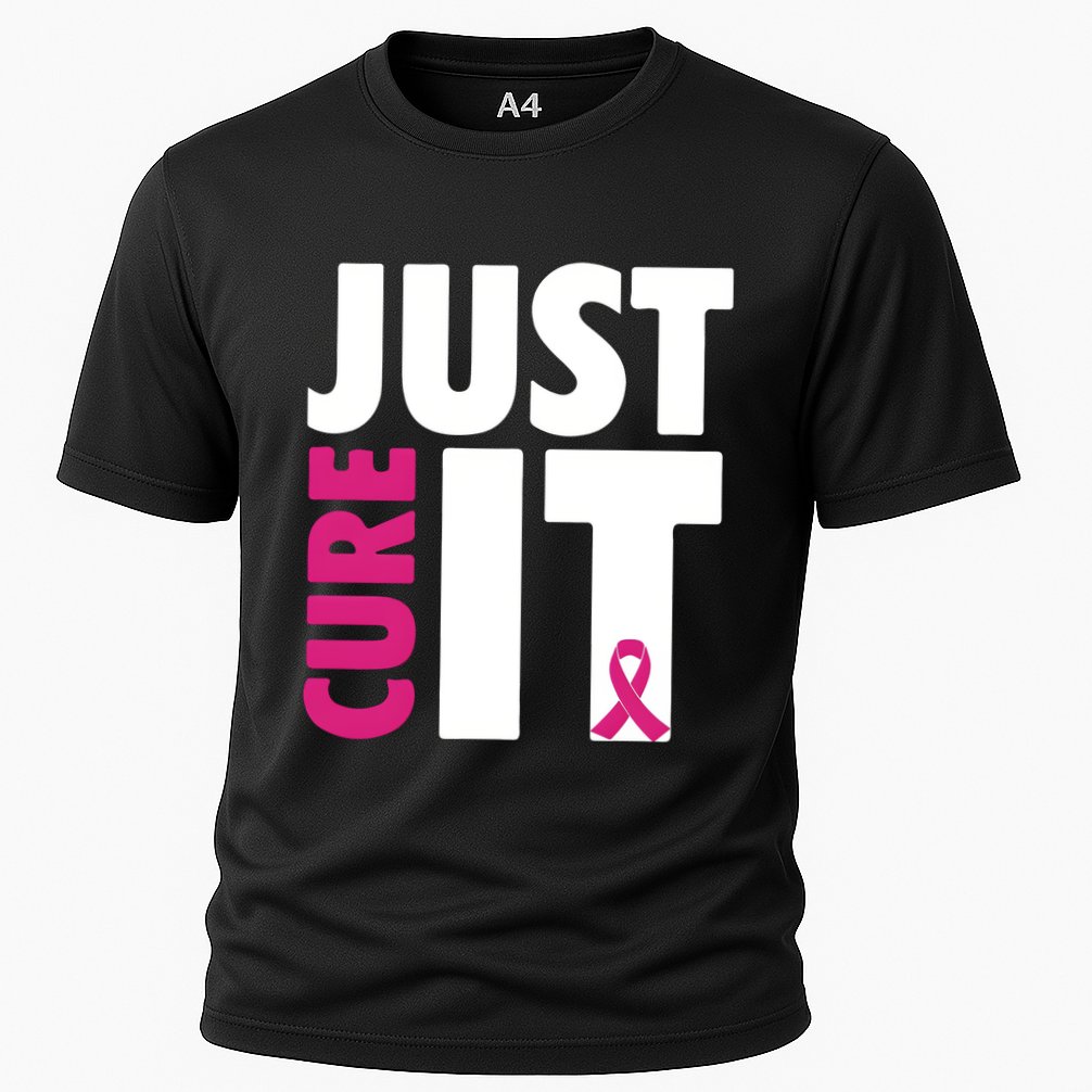 Just Cure It Breast Cancer Awareness Pink Ribbon Cooling Performance Crew T-Shirt