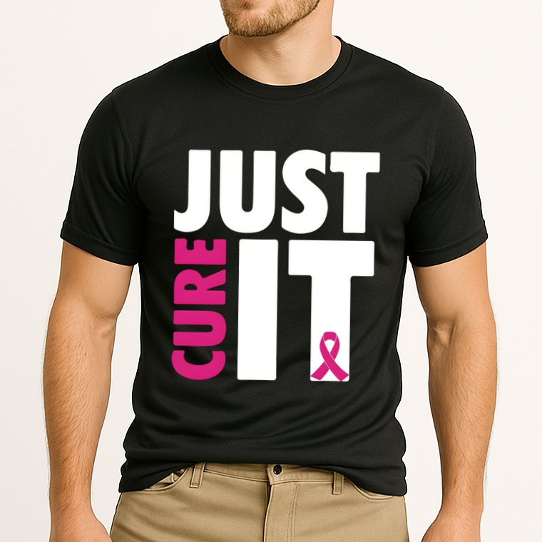 Just Cure It Breast Cancer Awareness Pink Ribbon Cooling Performance Crew T-Shirt