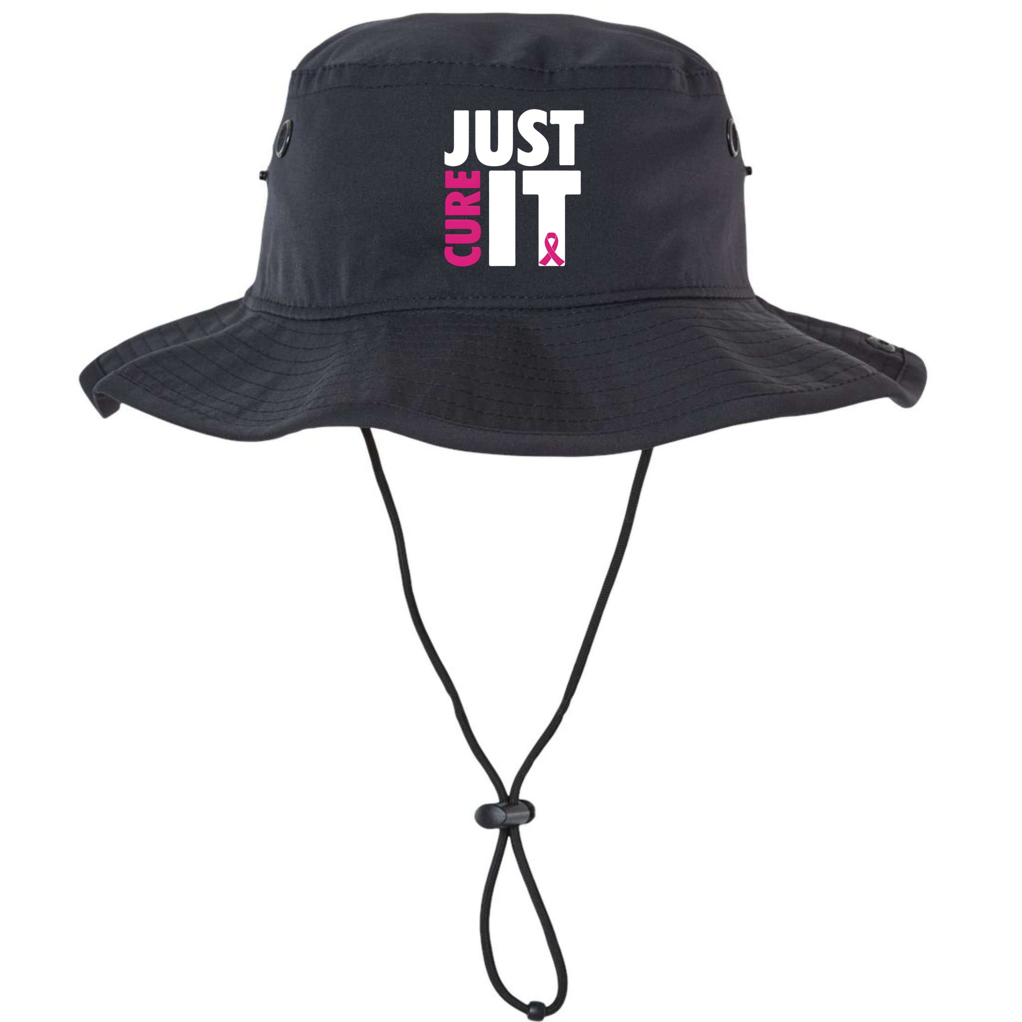 Just Cure It Breast Cancer Awareness Pink Ribbon Bucket Hat