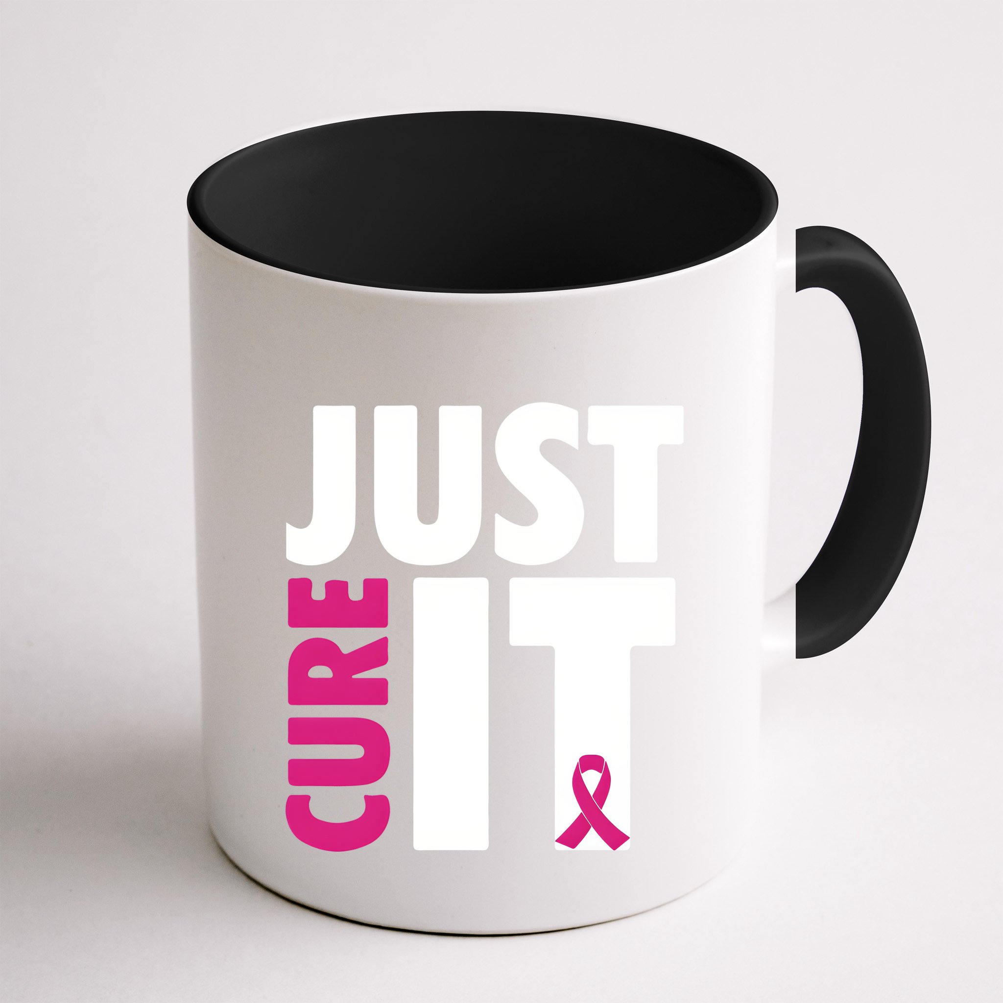 Just Cure It Breast Cancer Awareness Pink Ribbon Mug