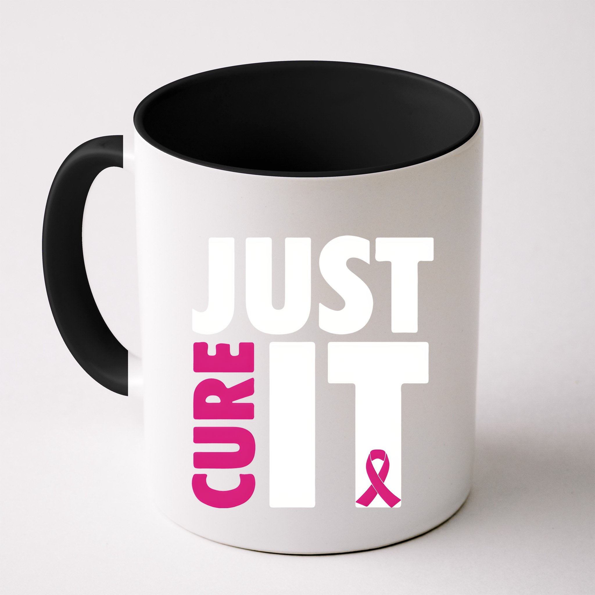 Just Cure It Breast Cancer Awareness Pink Ribbon Mug