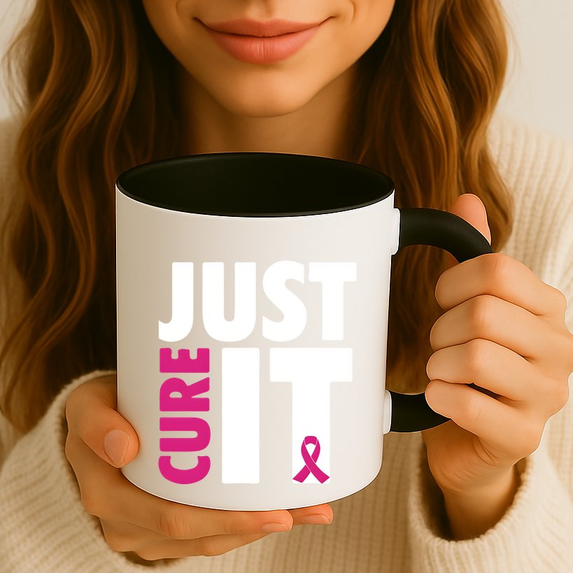 Just Cure It Breast Cancer Awareness Pink Ribbon Mug