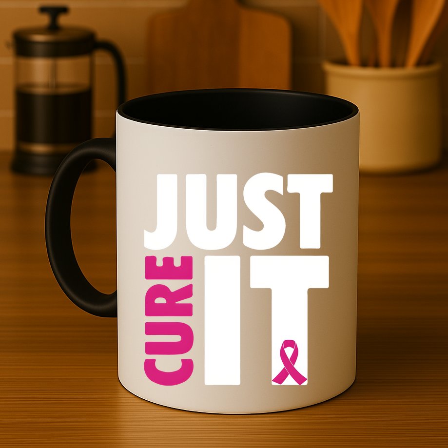 Just Cure It Breast Cancer Awareness Pink Ribbon Mug