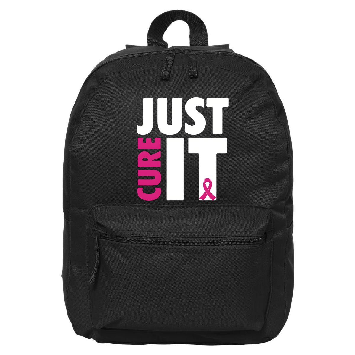Just Cure It Breast Cancer Awareness Pink Ribbon 16 in Basic Backpack