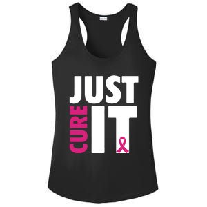 Just Cure It Breast Cancer Awareness Pink Ribbon Ladies PosiCharge Competitor Racerback Tank