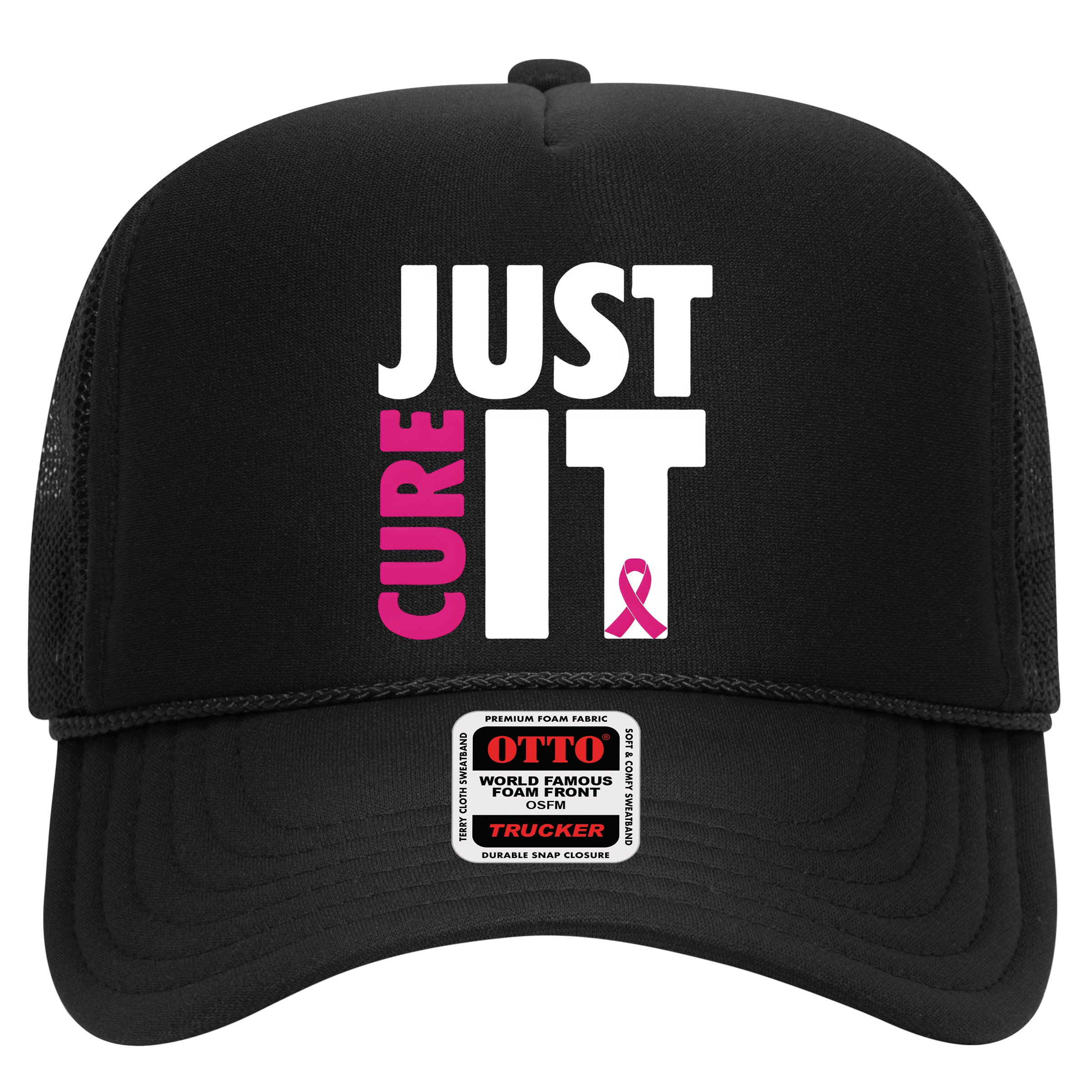 Just Cure It Breast Cancer Awareness Pink Ribbon Hat