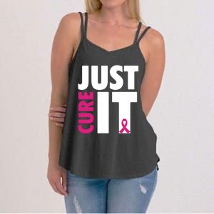 Just Cure It Breast Cancer Awareness Pink Ribbon Women's Strappy Tank