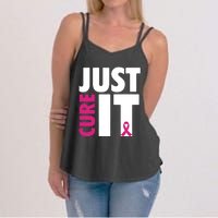 Just Cure It Breast Cancer Awareness Pink Ribbon Women's Strappy Tank