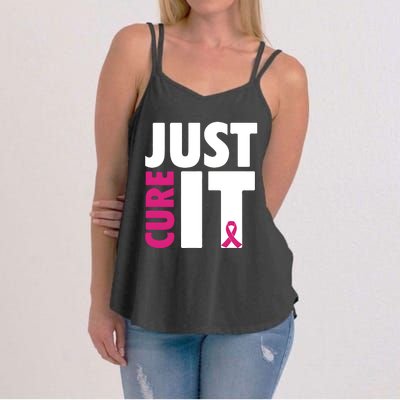 Just Cure It Breast Cancer Awareness Pink Ribbon Women's Strappy Tank