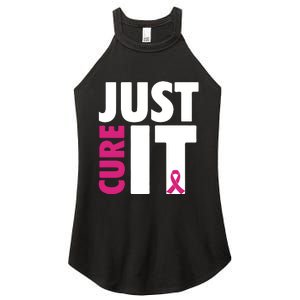 Just Cure It Breast Cancer Awareness Pink Ribbon Women's Perfect Tri Rocker Tank