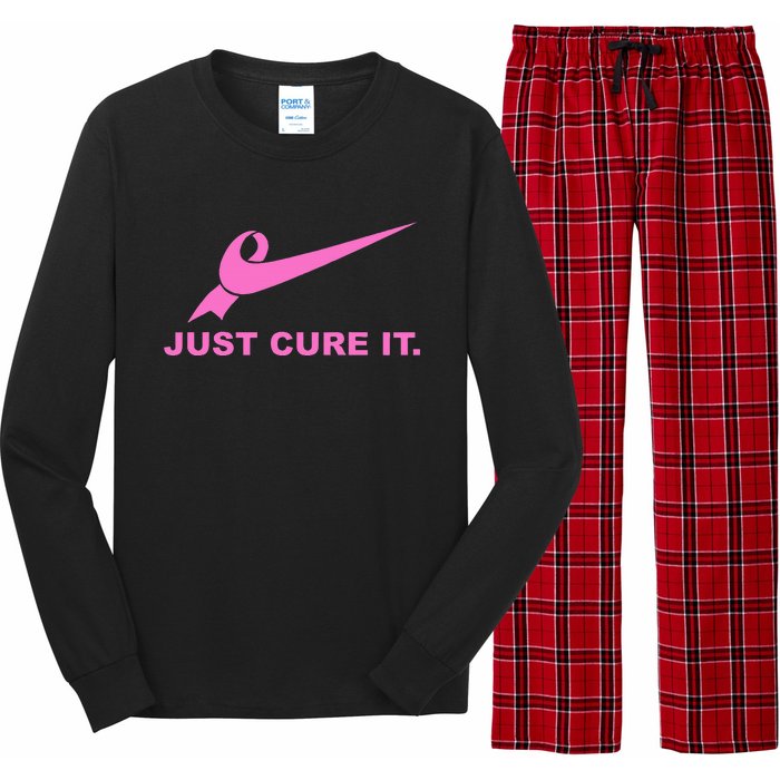 Just Cure It Breast Cancer Awareness Fight For A Cure Long Sleeve Pajama Set