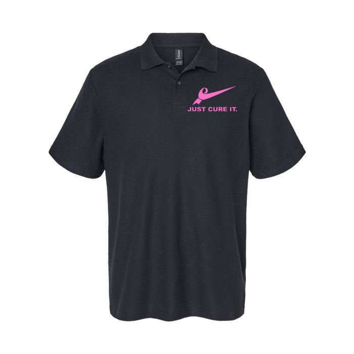 Just Cure It Breast Cancer Awareness Fight For A Cure Softstyle Adult Sport Polo