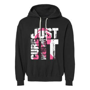 Just Cure It Breast Cancer Awareness White Shirt Garment-Dyed Fleece Hoodie