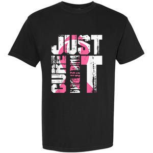 Just Cure It Breast Cancer Awareness White Shirt Garment-Dyed Heavyweight T-Shirt