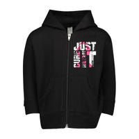 Just Cure It Breast Cancer Awareness White Shirt Toddler Zip Fleece Hoodie