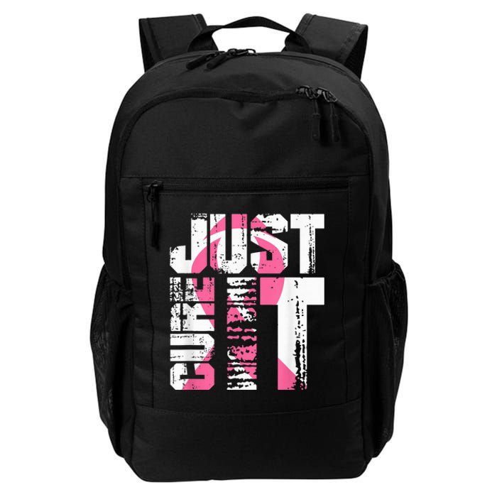 Just Cure It Breast Cancer Awareness White Shirt Daily Commute Backpack