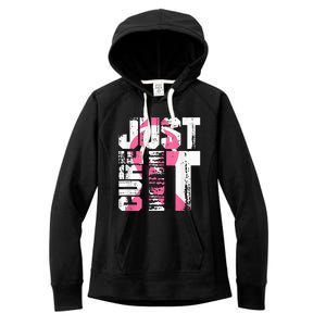 Just Cure It Breast Cancer Awareness White Shirt Women's Fleece Hoodie