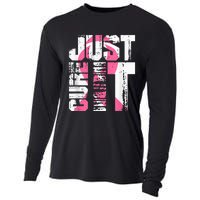 Just Cure It Breast Cancer Awareness White Shirt Cooling Performance Long Sleeve Crew