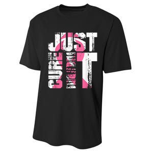 Just Cure It Breast Cancer Awareness White Shirt Performance Sprint T-Shirt