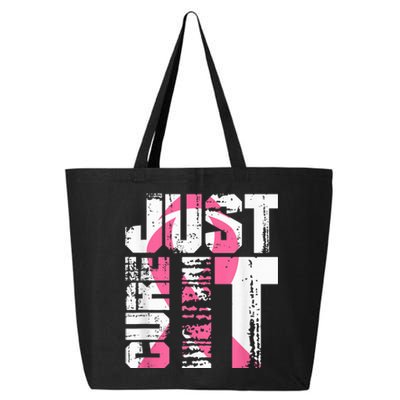 Just Cure It Breast Cancer Awareness White Shirt 25L Jumbo Tote