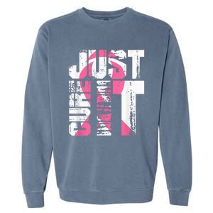 Just Cure It Breast Cancer Awareness White Shirt Garment-Dyed Sweatshirt