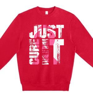 Just Cure It Breast Cancer Awareness White Shirt Premium Crewneck Sweatshirt