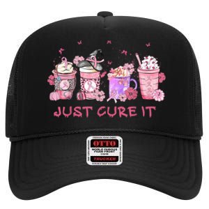 Just Cure It Breast Cancer Awareness High Crown Mesh Back Trucker Hat