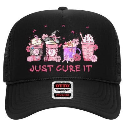 Just Cure It Breast Cancer Awareness High Crown Mesh Back Trucker Hat