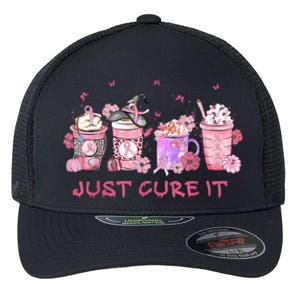 Just Cure It Breast Cancer Awareness Flexfit Unipanel Trucker Cap