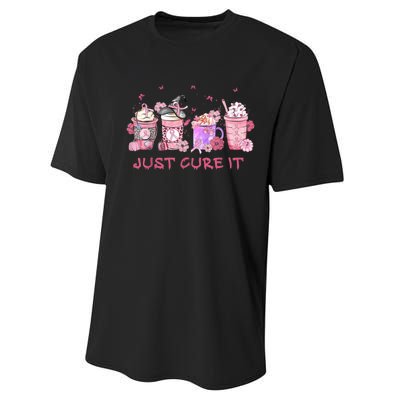 Just Cure It Breast Cancer Awareness Performance Sprint T-Shirt