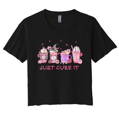 Just Cure It Breast Cancer Awareness Women's Crop Top Tee