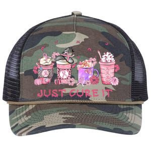 Just Cure It Breast Cancer Awareness Retro Rope Trucker Hat Cap