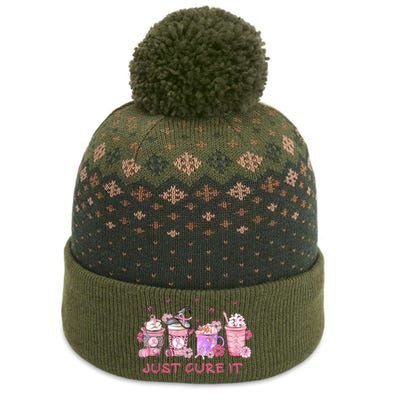 Just Cure It Breast Cancer Awareness The Baniff Cuffed Pom Beanie