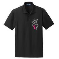 Just Cure It. Pink Ribbon Breast Cancer Awareness Dry Zone Grid Polo