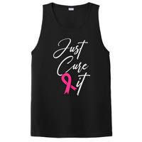 Just Cure It. Pink Ribbon Breast Cancer Awareness PosiCharge Competitor Tank