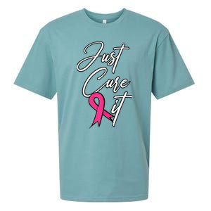 Just Cure It. Pink Ribbon Breast Cancer Awareness Sueded Cloud Jersey T-Shirt