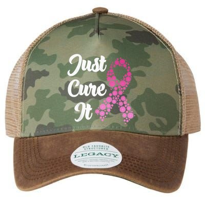 Just Cure It Breast Cancer Awareness Pink Ribbon Legacy Tie Dye Trucker Hat