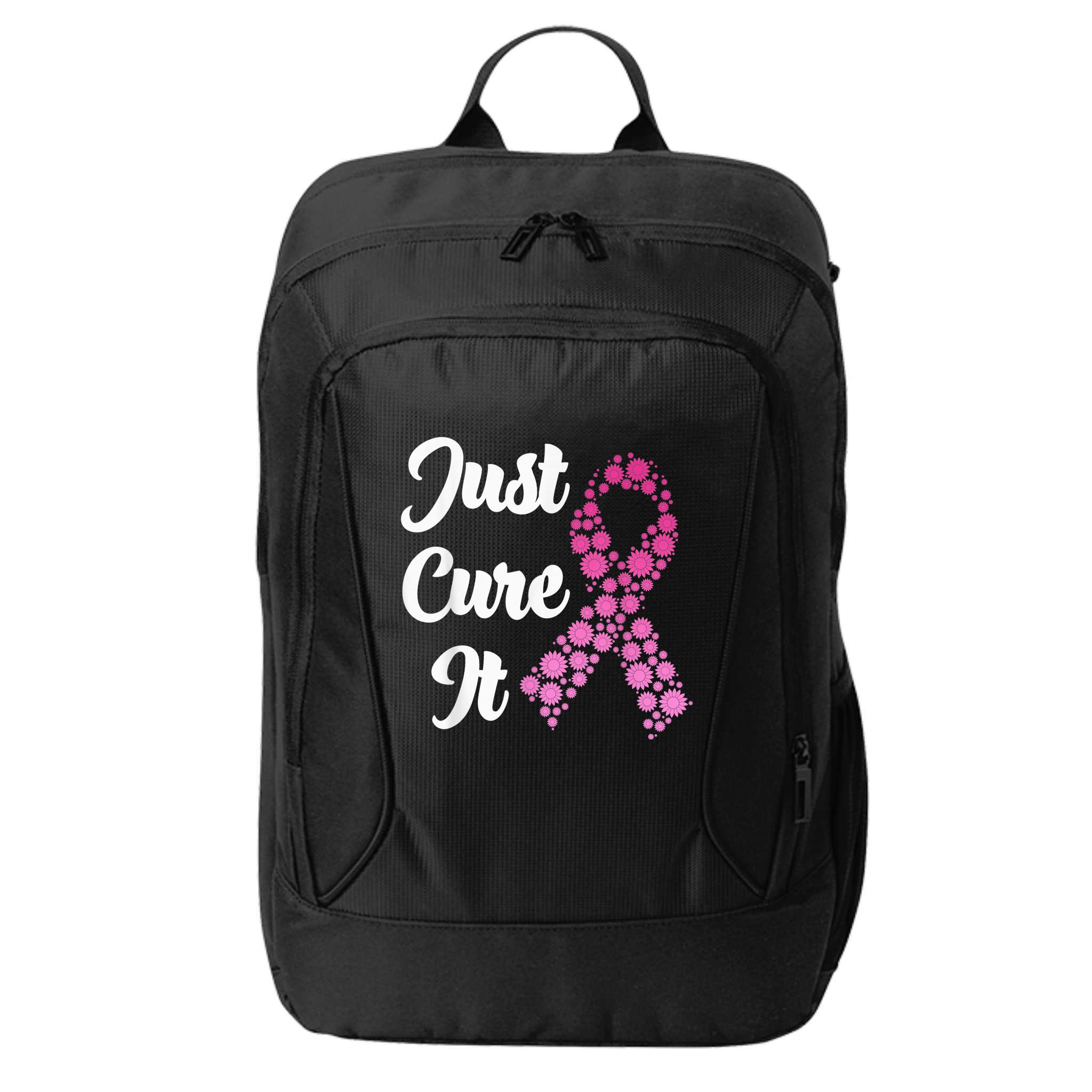 Just Cure It Breast Cancer Awareness Pink Ribbon City Backpack