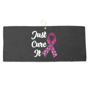 Just Cure It Breast Cancer Awareness Pink Ribbon Large Microfiber Waffle Golf Towel