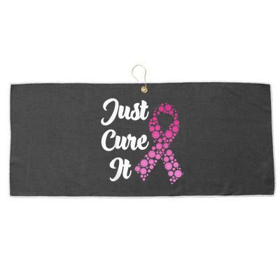 Just Cure It Breast Cancer Awareness Pink Ribbon Large Microfiber Waffle Golf Towel