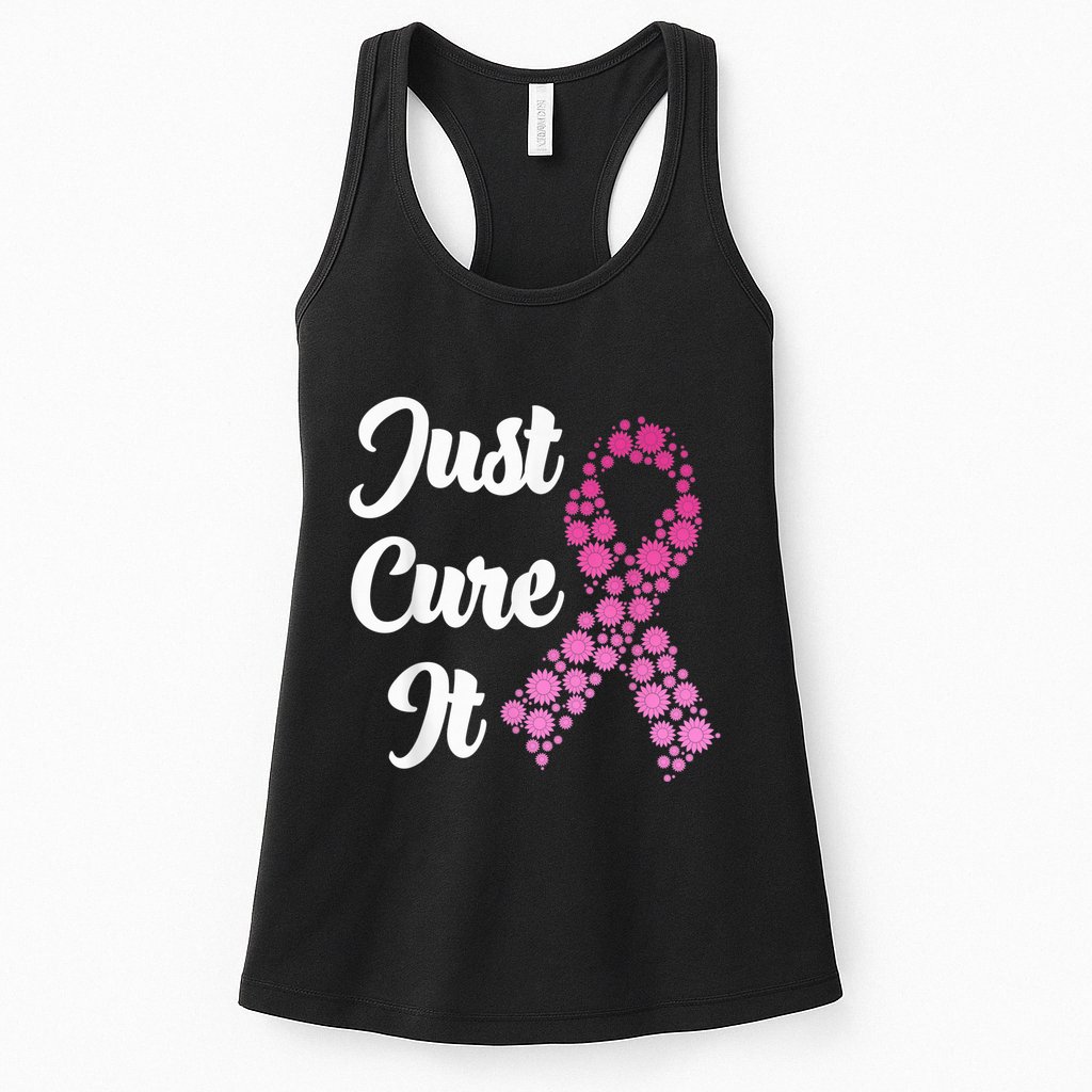 Just Cure It Breast Cancer Awareness Pink Ribbon Womens Tank Top