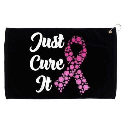 Just Cure It Breast Cancer Awareness Pink Ribbon Grommeted Golf Towel