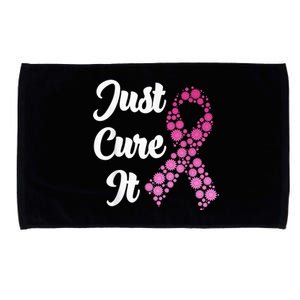 Just Cure It Breast Cancer Awareness Pink Ribbon Microfiber Hand Towel