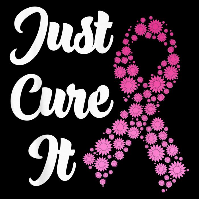 Just Cure It Breast Cancer Awareness Pink Ribbon Zip Tote Bag