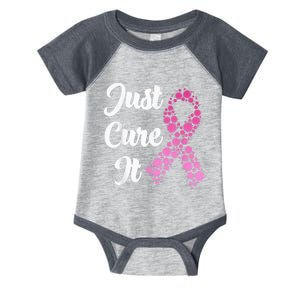 Just Cure It Breast Cancer Awareness Pink Ribbon Infant Baby Jersey Bodysuit