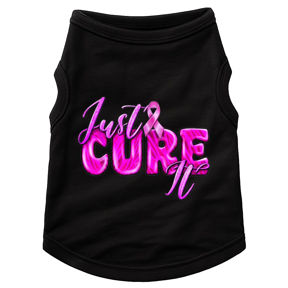 Just Cure It Pink Ribbon Breast Cancer Awareness Warrior Doggie Tank