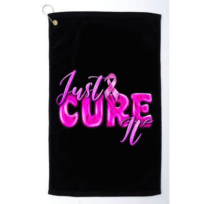 Just Cure It Pink Ribbon Breast Cancer Awareness Warrior Golf Towel