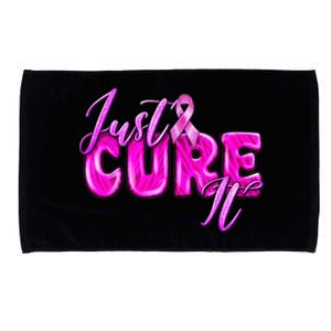 Just Cure It Pink Ribbon Breast Cancer Awareness Warrior Microfiber Hand Towel